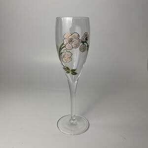 Perrier Jouet France Art Nouveau Hand Painted Floral Champagne Flute - ONE